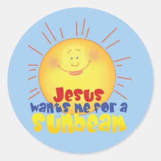 Jezus wil me voor een zonnestraal ronde sticker