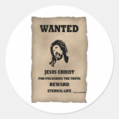 Jezus wilde Poster Ronde Sticker (Voorkant)