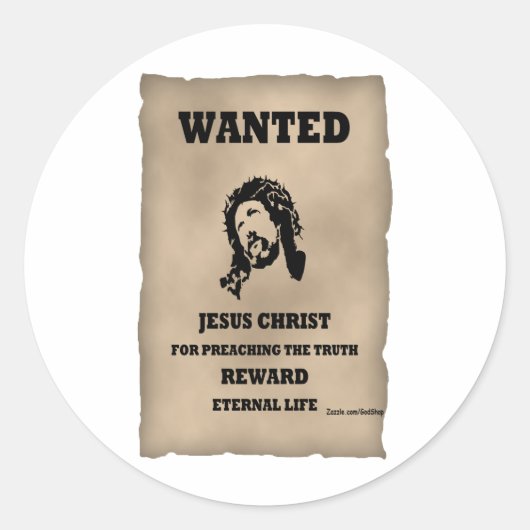 Jezus wilde Poster Ronde Sticker (Voorkant)