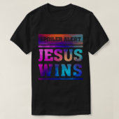 Jezus wint Christelijk Gezegde onthulling Rap T-shirt (Design voorkant)