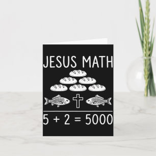 Jezus wiskunde 2 vissen 5 broden voedt de 5000 bij kaart