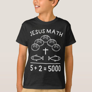 Jezus Wiskunde 2 Vissen 5 Broden Voedt De 5000 Bij T-shirt