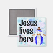 Jezus woont hier magneet (Voorkant / Achterkant)