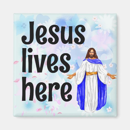 Jezus woont hier magneet (Voorkant)