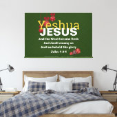 JEZUS WORD WERD VLEESKERST | CHRISTELIJK CANVAS AFDRUK (Insitu (Slaapkamer))