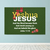 JEZUS WORD WERD VLEESKERST | CHRISTELIJK CANVAS AFDRUK (Insitu (Houten vloer))