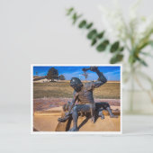 Jezus wordt aan het kruis genageld briefkaart (Staand voorkant)