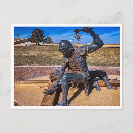 Jezus wordt aan het kruis genageld briefkaart (Voorkant)