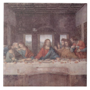 Jezus "Yeshua" Het Laatste Avondmaal, Leonardo da  Tegeltje