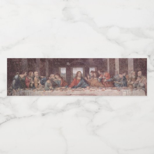 Jezus "Yeshua" Het Laatste Avondmaal, Leonardo da  Waterfles Etiket (Enkel label)