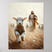 Jezus Zal het Lam Redden, Christelijke Kunst, Jezu Poster (Voorkant)