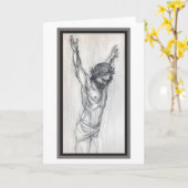 "Jezus zant kruis." Wenskaart Kaart (Gele Bloem)