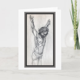 "Jezus zant kruis." Wenskaart Kaart