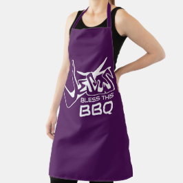 Jezus Zegen Deze BBQ Aubergine Paarse Schort