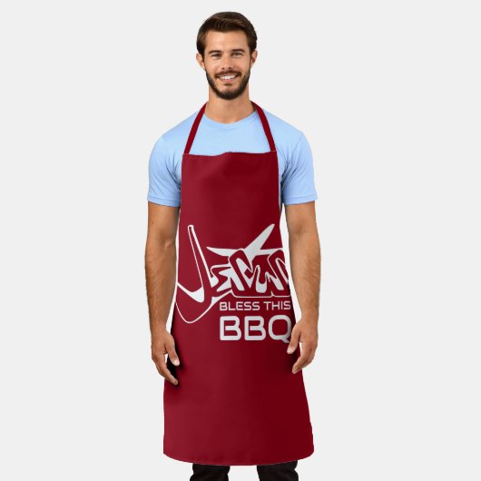 Jezus Zegen Deze BBQ Schort (Gedragen)