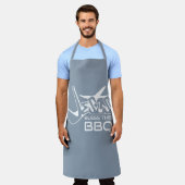 Jezus Zegen Deze BBQ Stofblauw Schort (Gedragen)
