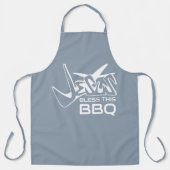 Jezus Zegen Deze BBQ Stofblauw Schort (Voorkant)