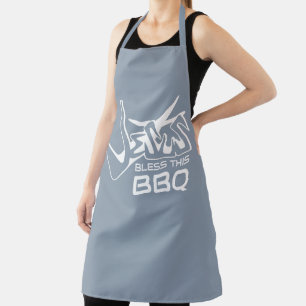 Jezus Zegen Deze BBQ Stofblauw Schort