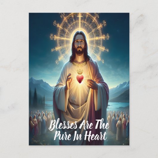 Jezus Zegen het Zuivere Hart: temidden van velen Briefkaart (Voorkant)