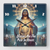 Jezus Zegen het Zuivere Hart: temidden van velen Vierkante Klok (Voorkant)