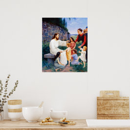 Jezus zegent de kinderen Elin Danielson-Gambogi  Poster