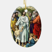 Jezus zegent de kinderen keramisch ornament (Achterkant)