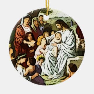 Jezus zegent de kinderen keramisch ornament