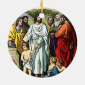 Jezus zegent de kinderen keramisch ornament (Achterkant)