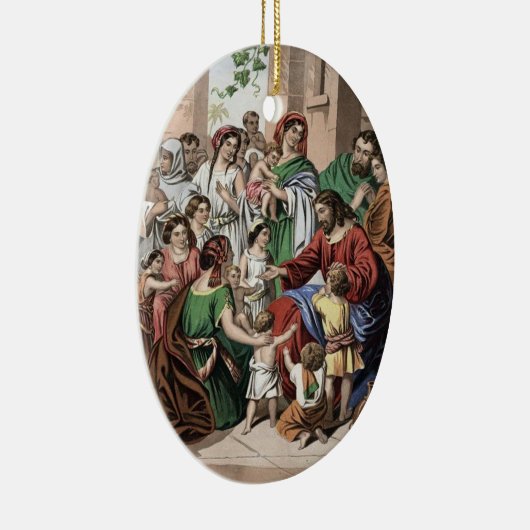 Jezus zegent kleine kinderen die sieraden schilder keramisch ornament (Rechts)