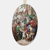 Jezus zegent kleine kinderen die sieraden schilder keramisch ornament (Links)