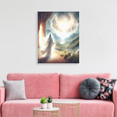 Jezus zegevierde bij de hemelpoort canvas afdruk (Insitu (Woonkamer))