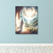 Jezus zegevierde bij de hemelpoort canvas afdruk (Insitu (Houten vloer))
