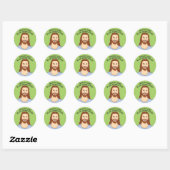 Jezus zegt: Heb iedereen lief Ronde Sticker (Vel)