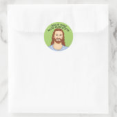 Jezus zegt: Heb iedereen lief Ronde Sticker (Tas)