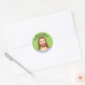 Jezus zegt: Heb iedereen lief Ronde Sticker (Envelop)