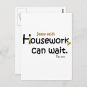 Jezus zei dat het huiswerk kan wachten briefkaart (Voorkant / Achterkant)