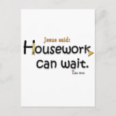 Jezus zei dat het huiswerk kan wachten briefkaart (Voorkant)