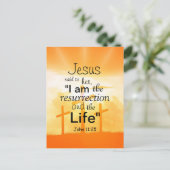 Jezus zei dat ik de reurrectie John 11:25 Verse be Briefkaart (Staand voorkant)