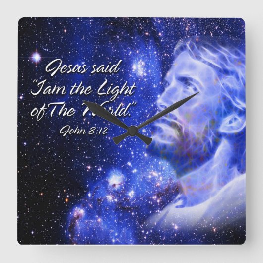Jezus zei dat ik... WallClock Vierkante Klok (Voorkant)