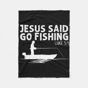 Jezus zei ga vissen Christus Christelijke Visser F Fleece Deken