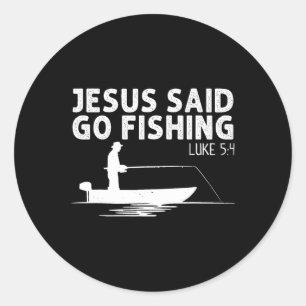 Jezus Zei Ga Vissen Christus Christelijke Visser V Ronde Sticker