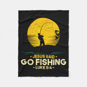 Jezus zei ga vissen Lukas 5_4 Christelijke vissers Fleece Deken