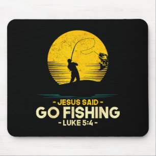 Jezus Zei Ga Vissen Lukas 5_4 Christelijke Vissers Muismat