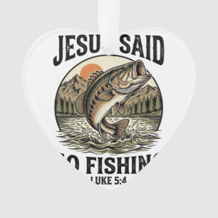 Jezus Zei Ga Vissen Vintage Baars Christelijk Ornament