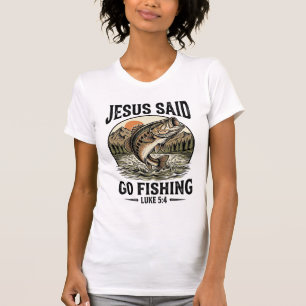 Jezus Zei Ga Vissen Vintage Baars Christelijk T-shirt