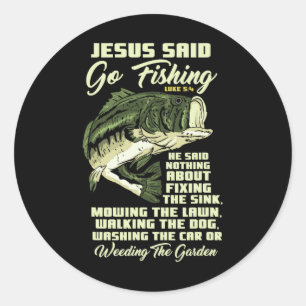 Jezus Zei Ga Vissen Vis Verhaal Bijbel Vissen BF Ronde Sticker