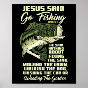 Jezus zei ga vissen Visverhaal Bijbel Vissen BF Poster