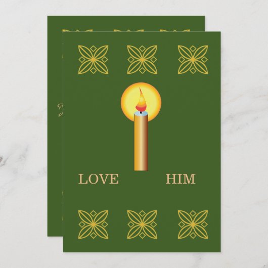 Jezus zei: Ik ben als licht in de wereld gekomen,  Feestdagenkaart (Voorkant / Achterkant)