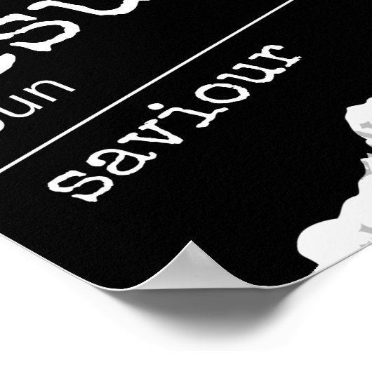 Jezus (zelfstandig naamwoord): Verlosser KJV Bijbe Poster (Hoek)