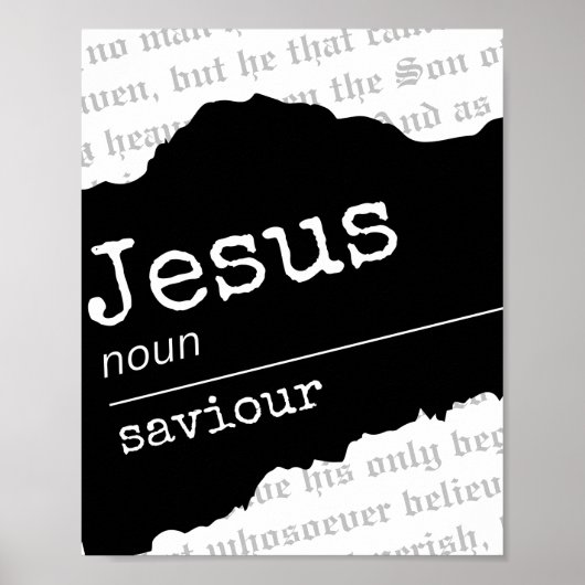 Jezus (zelfstandig naamwoord): Verlosser KJV Bijbe Poster (Voorkant)